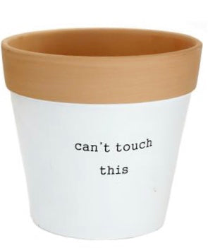 Terra cotta “Can’t Touch This” Plant Pots, Funny Saying