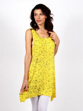 Load image into Gallery viewer, Yellow sleeveless top with handkerchief hem.
